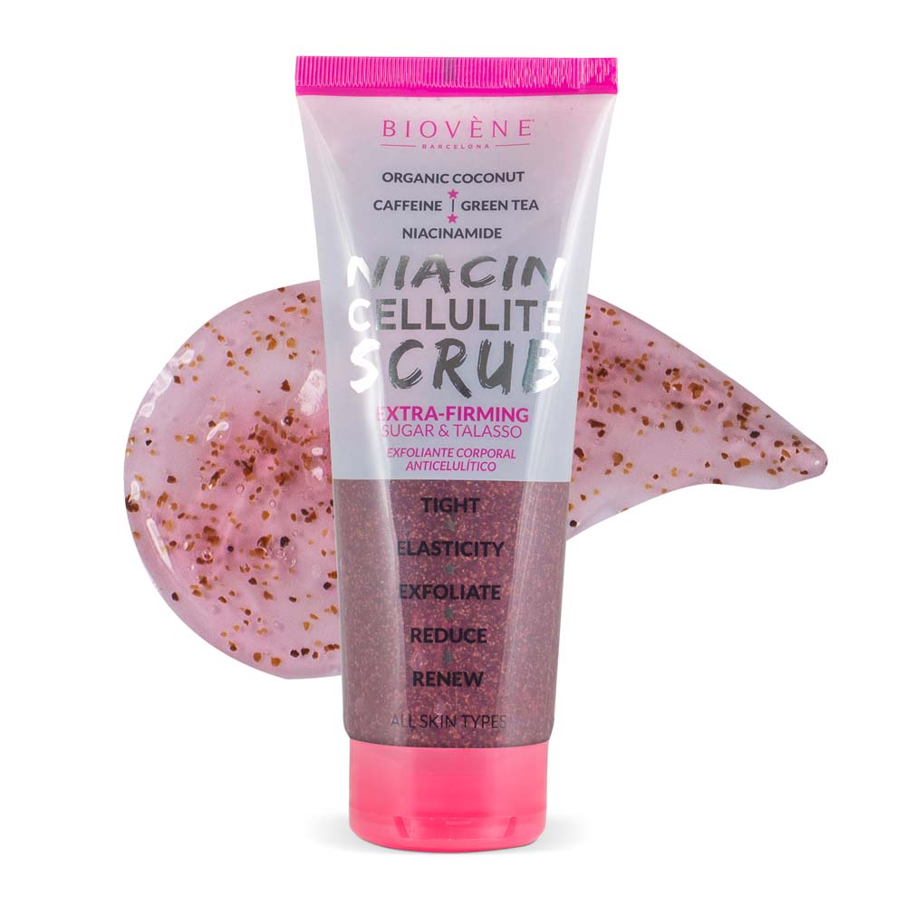 NIACIN CELLULITE SCRUB Extra-Firming Organic Coconut Sugar &amp; Talasso Body Exfoliator