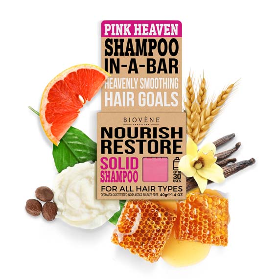 NOURISH RESTORE Pink Heaven Solid Shampoo Bar