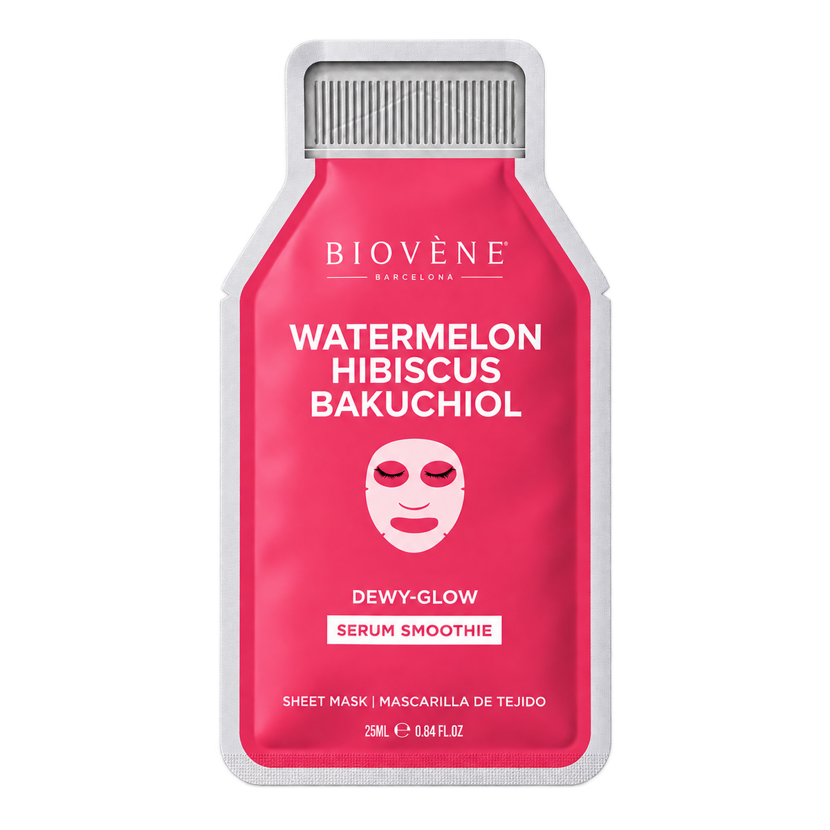 WATERMELON + BAKUCHIOL DEWY-GLOW! Smoothie Serum Sheet Mask with age-defying Bakuchiol, Watermelon &amp; Hibiscus