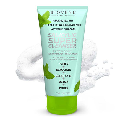 SUPER CLEANSER Salicylic Acid + Organic Tea Tree Breakout Cleanser Face &amp; Body