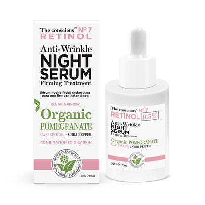 The conscious™ Retinol Anti-Wrinkle Night Serum Organic Pomegranate