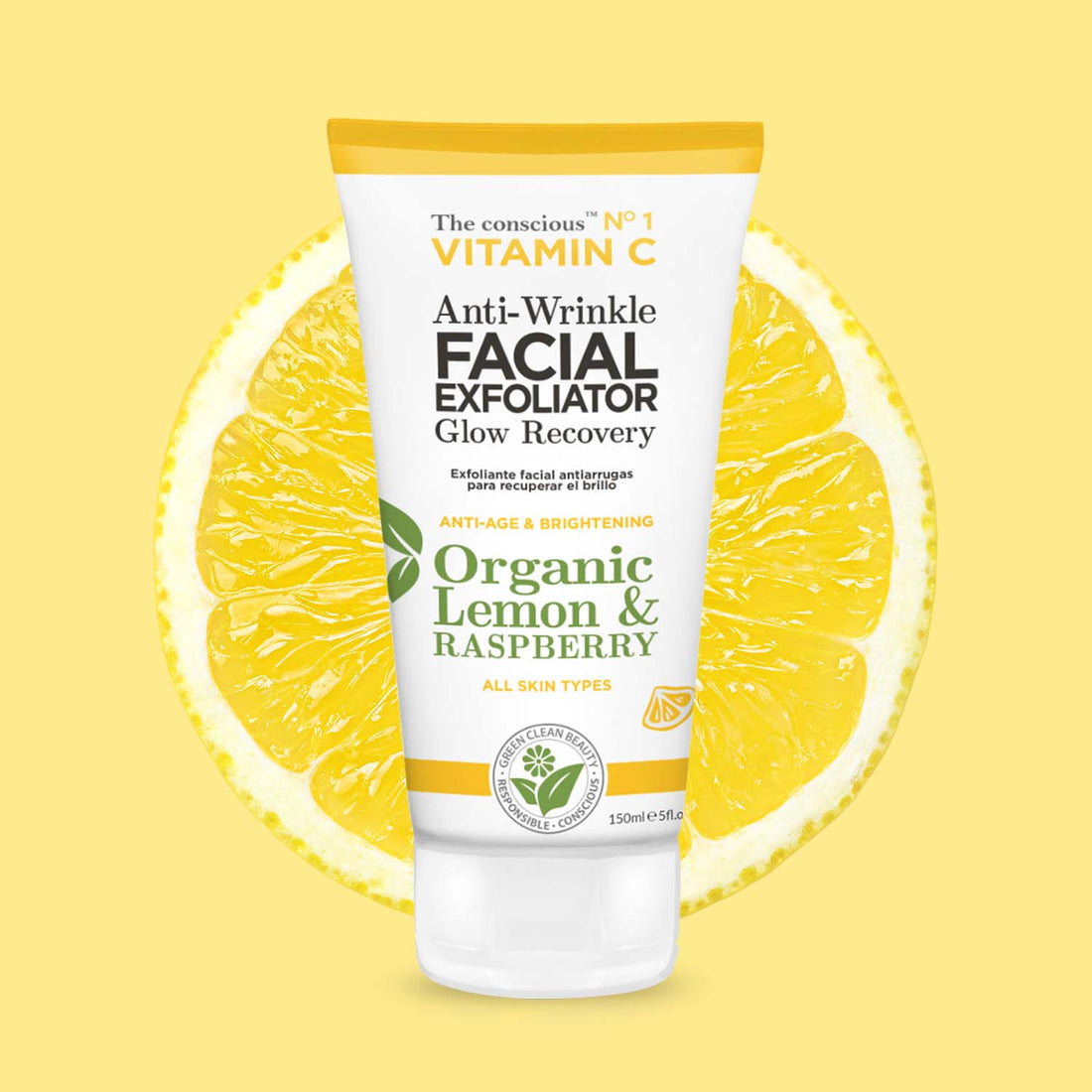 The conscious™ Vitamin C Anti-Wrinkle Facial Exfoliator Organic Lemon &amp; Raspberry