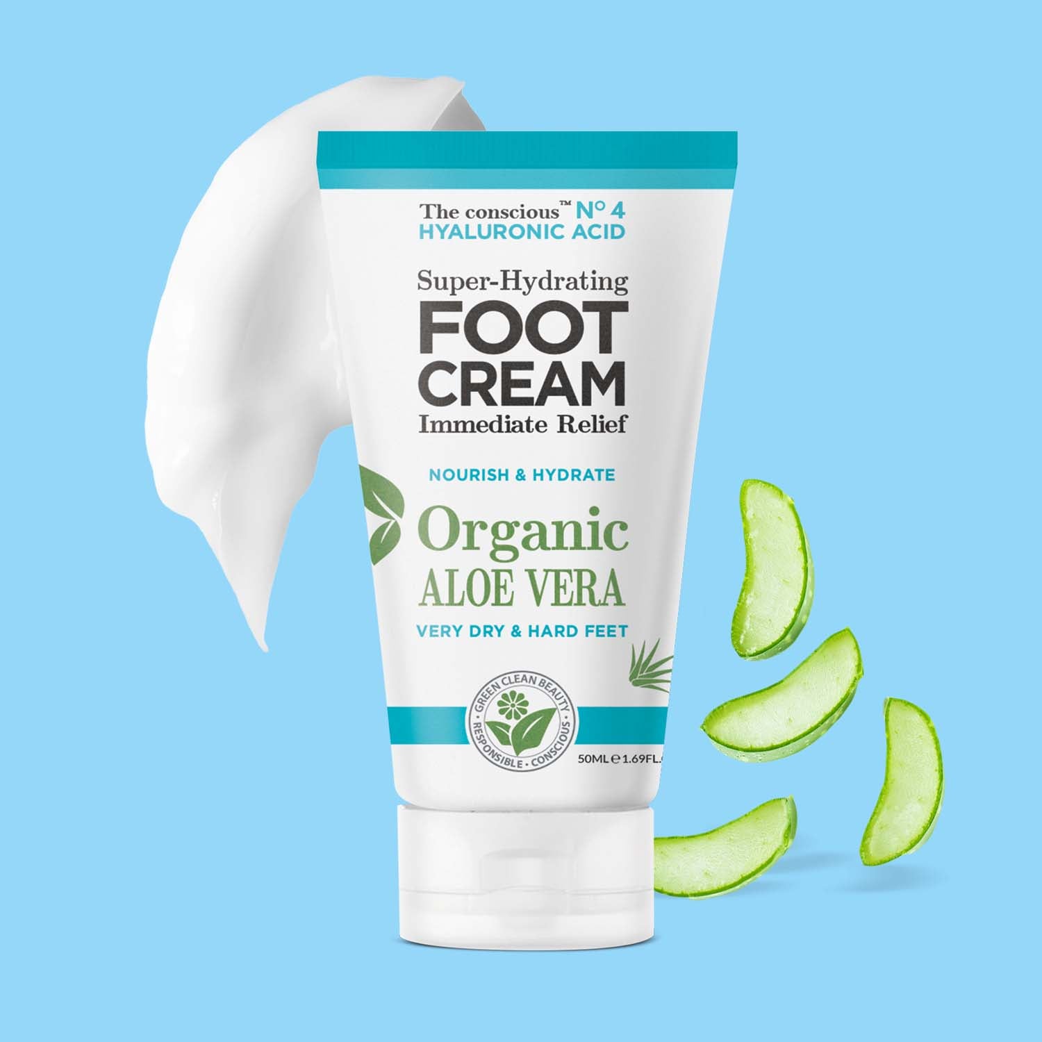 The conscious™ Hyaluronic Acid Super-Hydrating Foot Cream Organic Aloe Vera