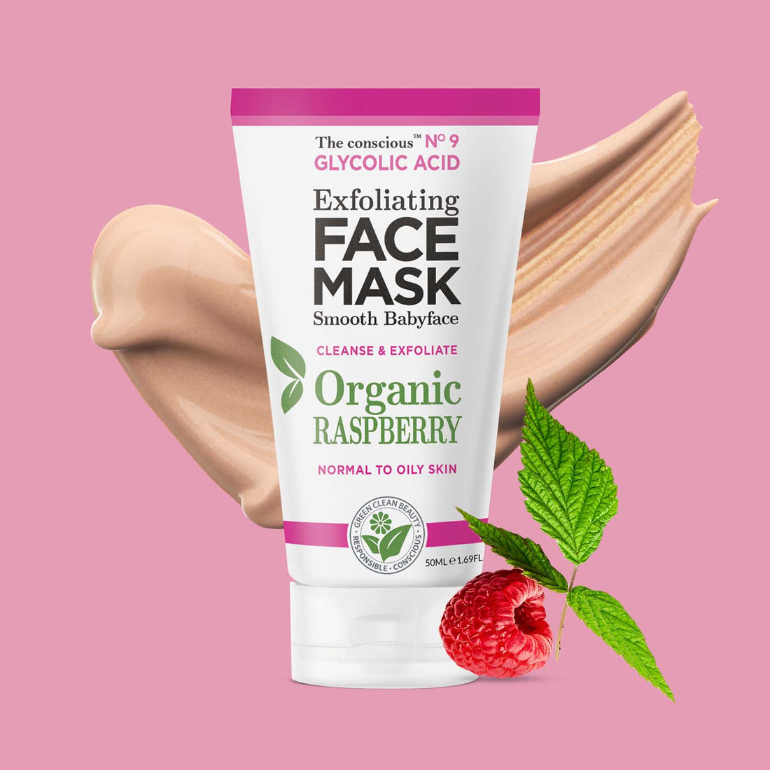 The conscious™ Glycolic Acid Exfoliating Face Mask Organic Raspberry